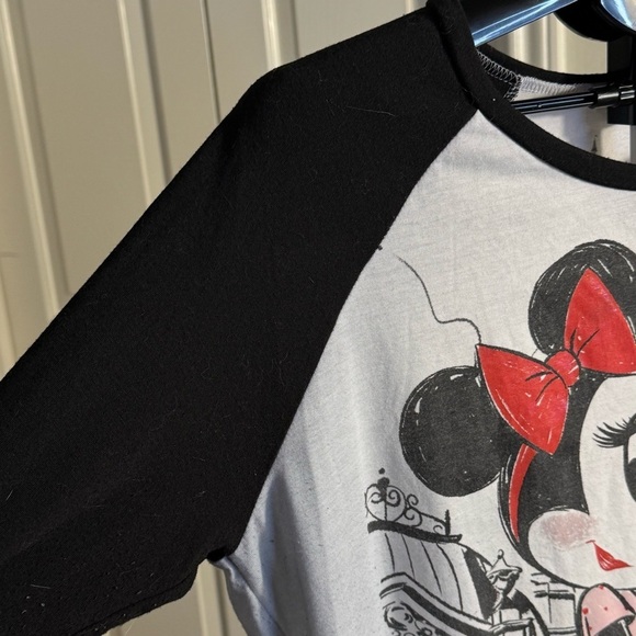 Disney Minnie in Paris 3/4 Sleeve Baseball Tee XL - Picture 3 of 9